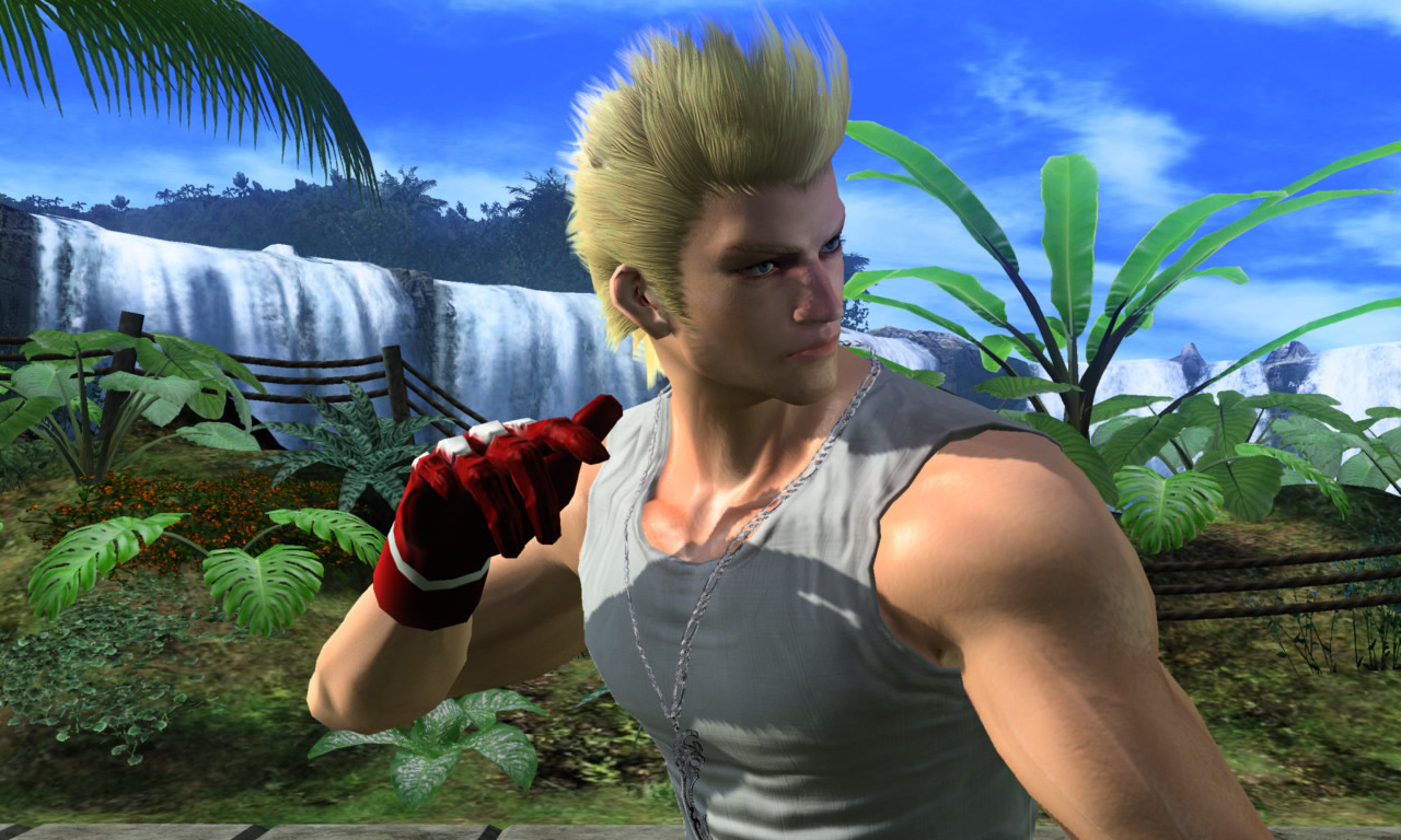 "버추어 파이터(Virtua Fighter) 5"(세가, 2006)에서. 깊이 그림자 기법을 그대로 구현하여 생성하면 이렇게 그림자에 케바였던 것 같은 앨리어싱(자기)이 나온다(흉원당 주목) (C)SEGA
