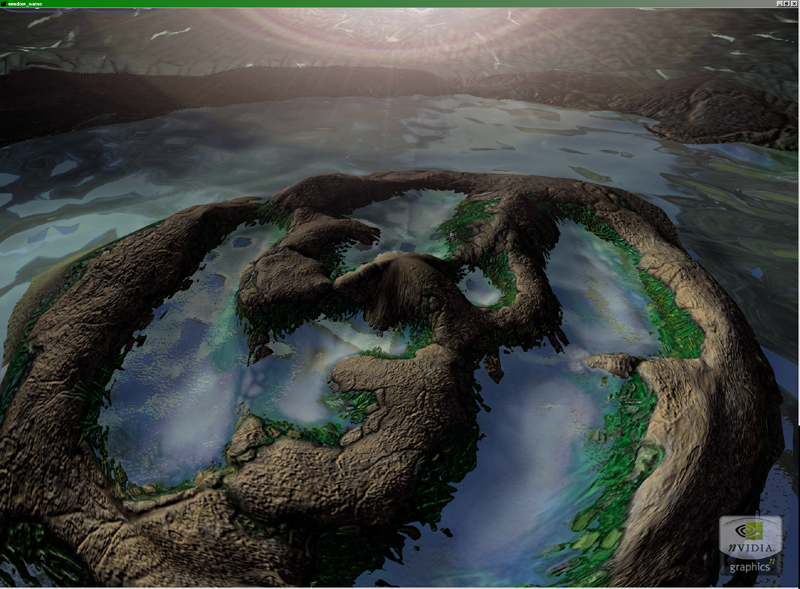 NVIDIA의 GeForce 4 Ti 시리즈용 데모 「Tidepool」(2002)보다. 데모는 NVIDIA 사이트에서 다운로드 할 수 있습니다.